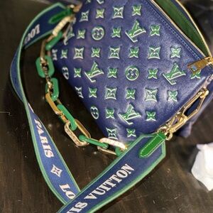 Louis Vuitton Navy and Emerald Crossbody Bag
